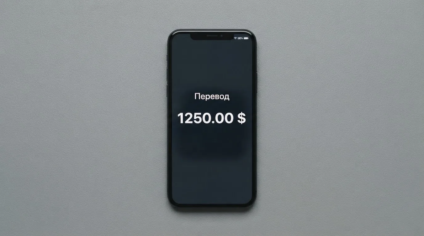 Телефон с экраном перевода стейблкоина