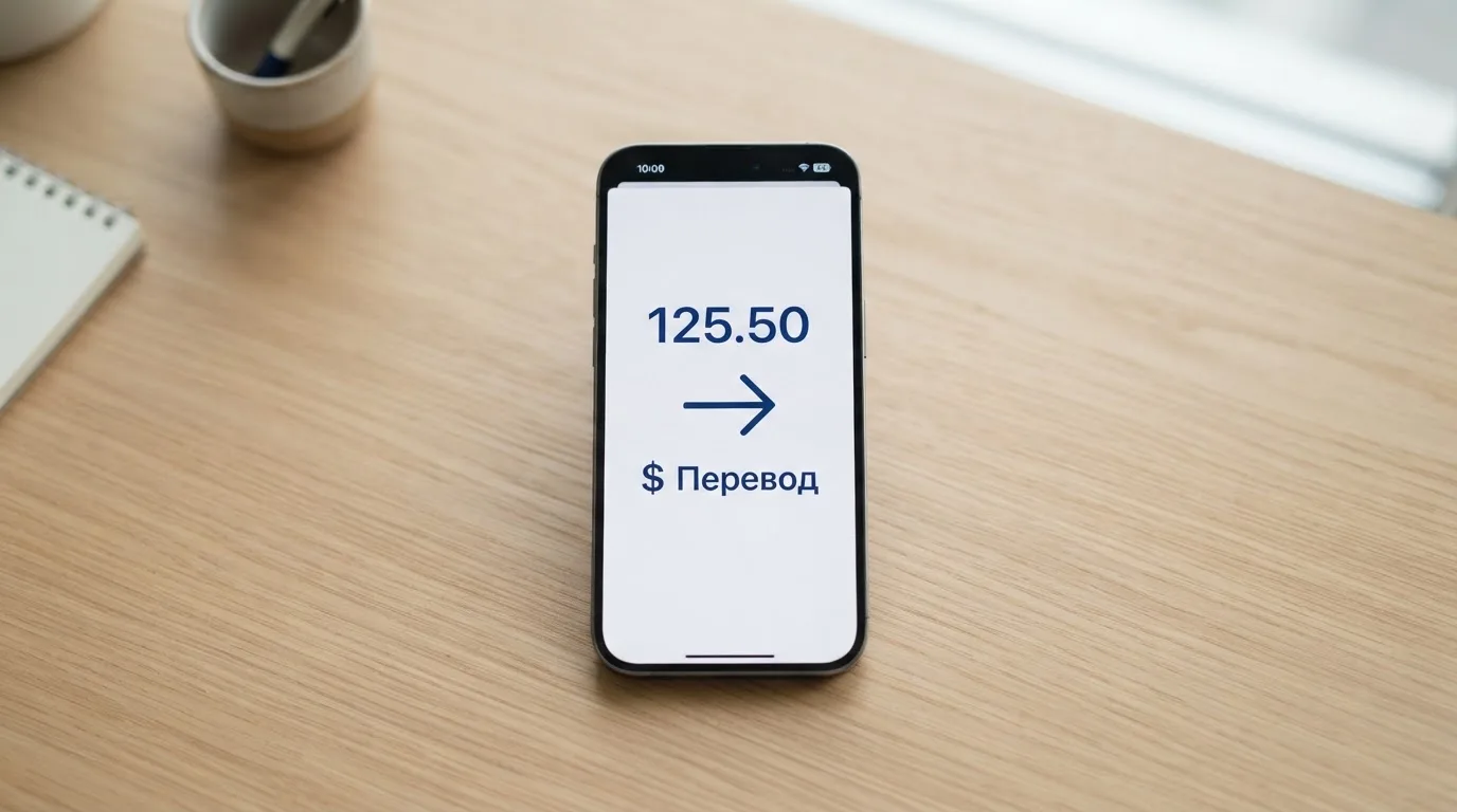 Телефон с экраном перевода стейблкоина