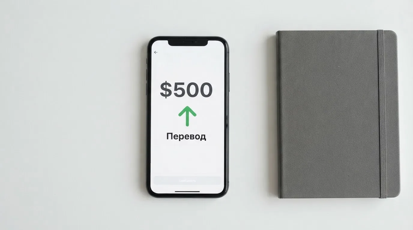 Телефон с экраном перевода стейблкоина