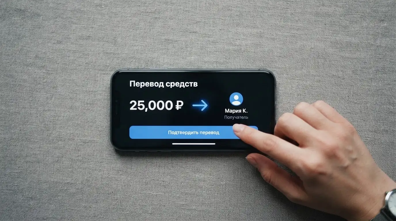 Телефон с экраном перевода стейблкоина